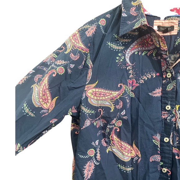 Talbots Tops - Talbots cotton paisley button down, long sleeves, size Large. Pink and blue.